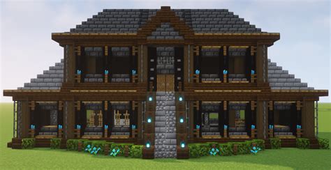 A Black Concrete & Dark Oak wood Mansion In Minecraft - TUTORIAL ...