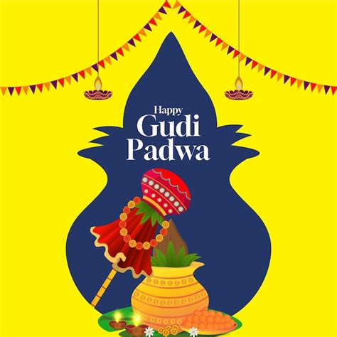 Premium Vector | Gudi padwa maharashtra creative background