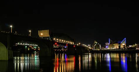 Walnut Street Bridge lights up the night Photograph by Benjie Graham ...