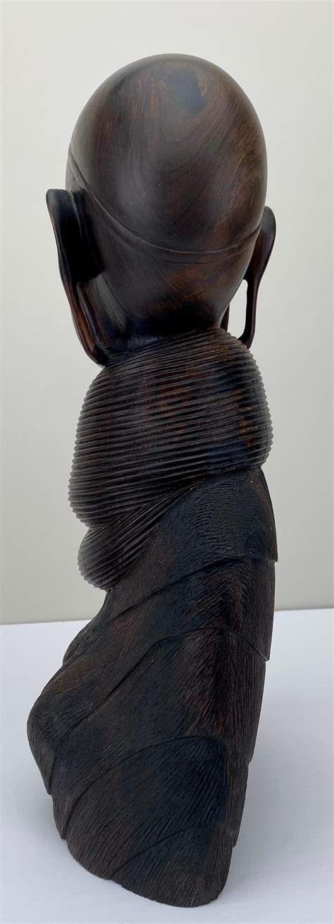 African Woman Bust Hand Carved Ebony Wooden Sculpture For Sale At Stdibs