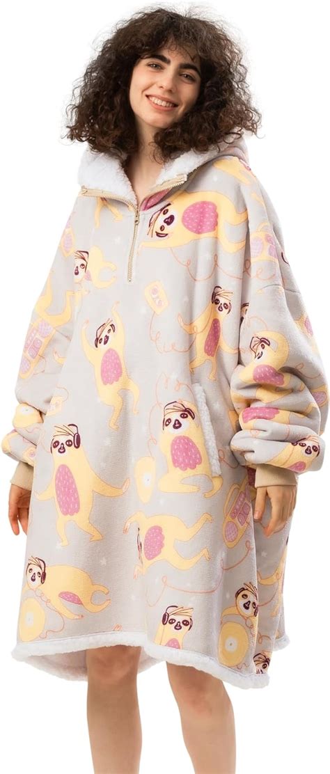 Hblife Oversized Wearable Blanket Hoodie For Adult Thick