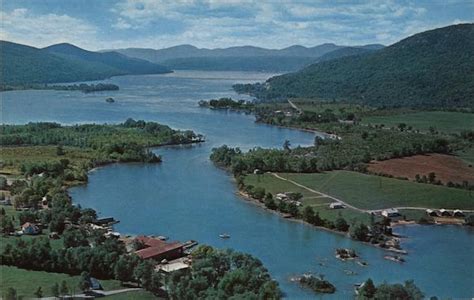 Looking South On Lake George Ticonderoga Ny Richard K Dean Postcard