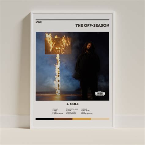 J Cole The Off Season Album Cover Print Poster Minimalistisches Album