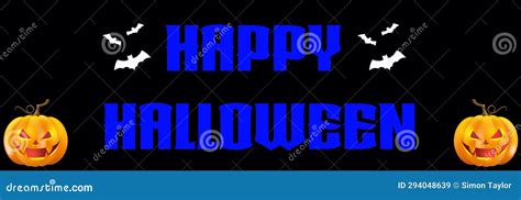 Happy Halloween - a Spooky Halloween Banner with Scary Bats and Vampire ...