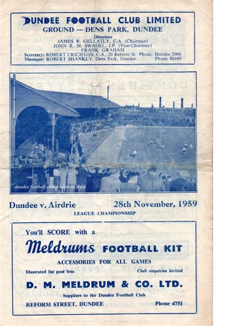 Airdrie | Dundee Football Club Historical Trust