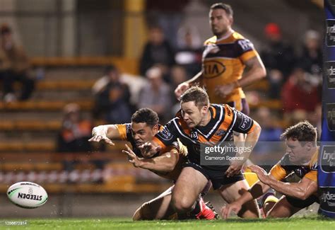 Billy Walters Of The Wests Tigers Scores A Try During The Round 10