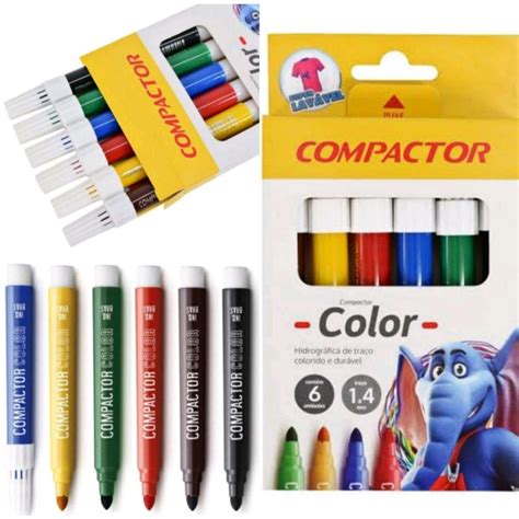 Compactor Color - Caneta C/6 e 12 Cores Compactor Color Hidrográfica Ponta Grossa 1.4 ...