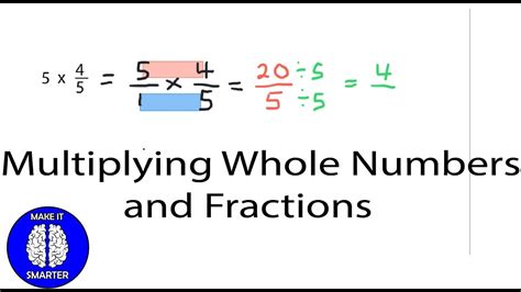 Multiplying A Whole Number And A Fraction Youtube