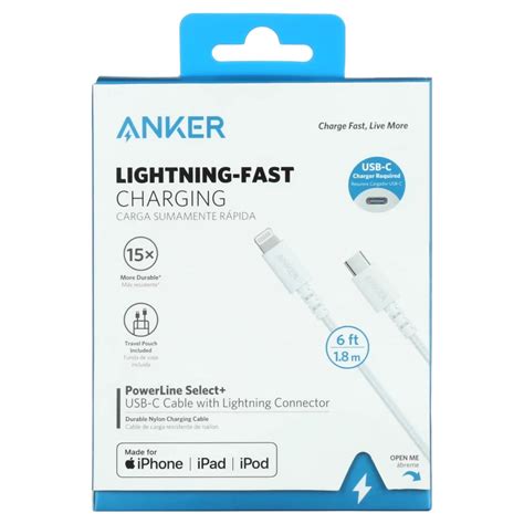 Anker Powerline Select Usb C Cable With Lightning Connector Ft