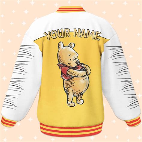 Custom Winnie The Pooh Doodle Varsity Jacket Adult Varsity Etsy