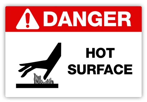 Danger Hot Surface Label PHS Safety