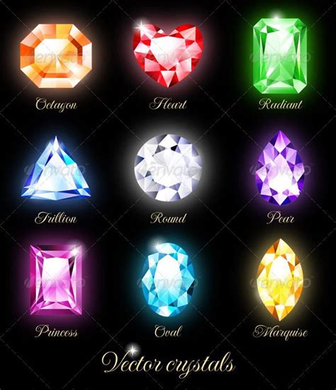 Set Of Colored Crystals Crystals Elemental Magic Fantasy Art