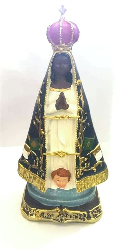 Escultura Imagem Nossa Senhora Aparecida Cm Resina Elo