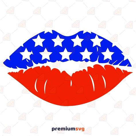 Usa Flag Lips Svg 4th Of July Svg Premiumsvg