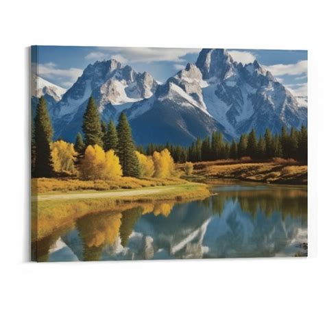 Shiartex Fall Grand Teton Wall Art Deco National Park Poster Decorative