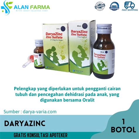 Jual Daryazinc Zink Sirup Zink Drop Darya Zinc Sirup Darya Zinc