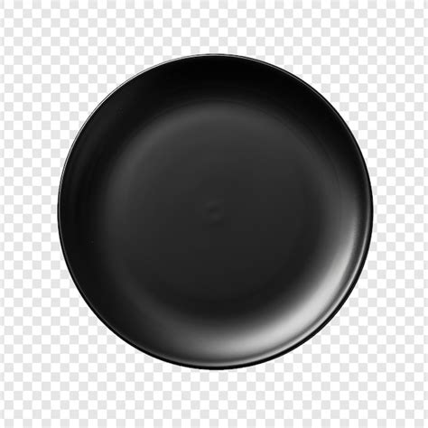 Premium PSD Black Plate Isolated On Transparent Background