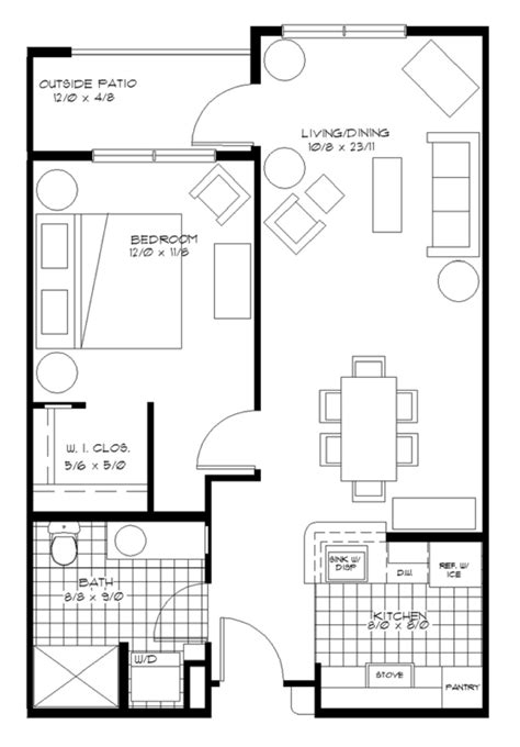 1 Bedroom Apartment Floor Plan Design | Viewfloor.co