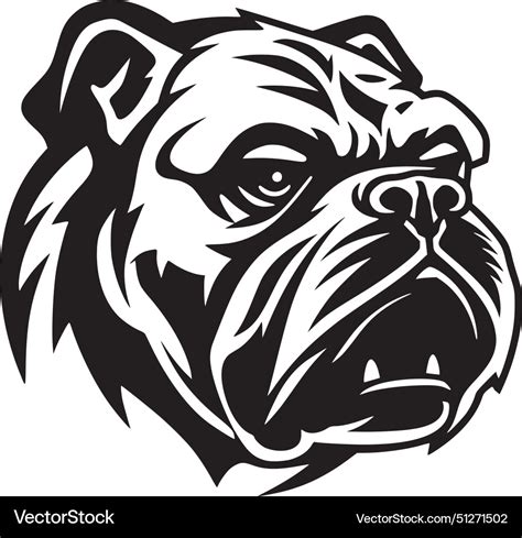 Bulldog - black and white Royalty Free Vector Image