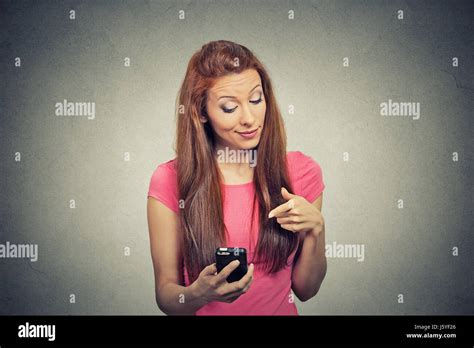 Portrait Young Angry Woman Unhappy Annoyed By Something Someone On