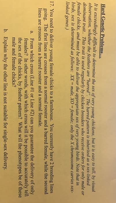 Solved It Is Exceedingly Difficult To Determine The Sex Of Chegg