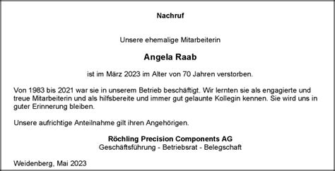 Traueranzeigen Von Angela Raab Nordbayerischer Kurier