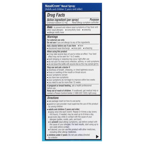 Nasalcrom Nasal Spray Allergy Symptom Controller 200 Sprays 88 Fl Oz