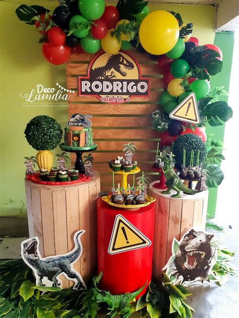 Decoración Jurassicpark Dino Cilindros Dinasour Birthday Birthday