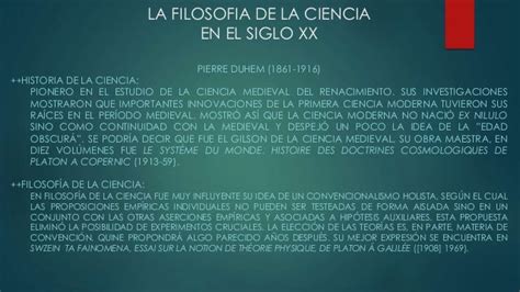 La Filosofia De La Ciencia En El Siglo Xx