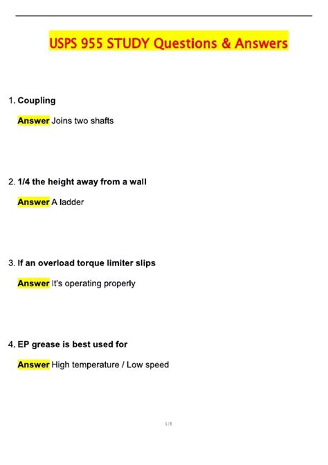 Usps 955 Exam Answers