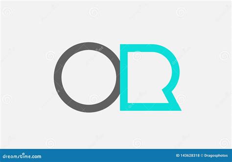 Blue Grey Alphabet Letter Or O R Combination For Logo Icon Design Stock