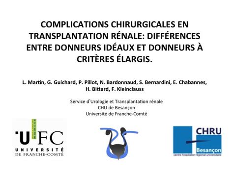 Urofrance Complications Chirurgicales De La Transplantation R Nale