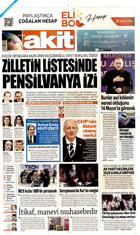 Yeni Akit Gazetesi 10 Nisan 2023 Pazartesi