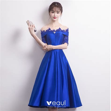 Modern Fashion Royal Blue Pierced Homecoming Graduation Dresses 2017 A Line Princess Scoop