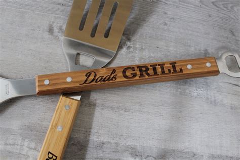 Personalized BBQ Spatula or Tool Set Christmas Gift for Dad - Etsy