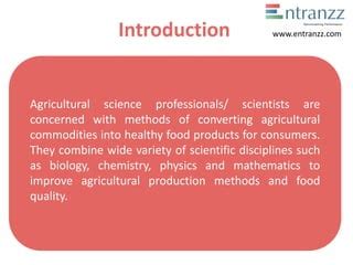 Careers In Agricultural Science Ppt