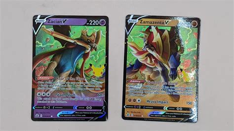 Pokemon Celebrations Zacian V Zamazenta V 2 Card Lot 25th Anniversary Set Tcg Values Mavin