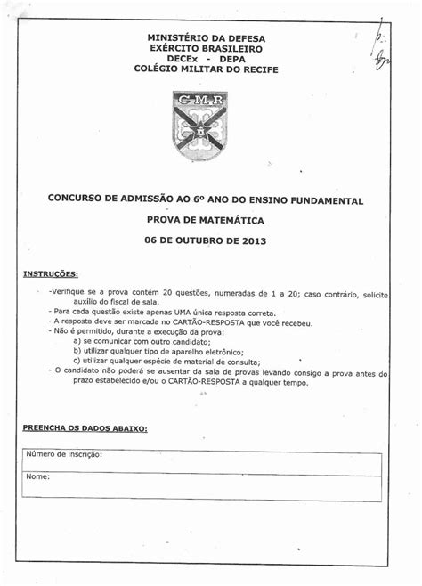 Pdf Prova Col Gio Militar Dokumen Tips