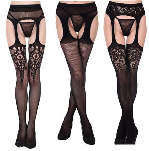 MAKFORT Pcs Sexy Bas Noir Pour Porte Jarretelles Femmes Dentelle Lingerie Coquine Ceinture