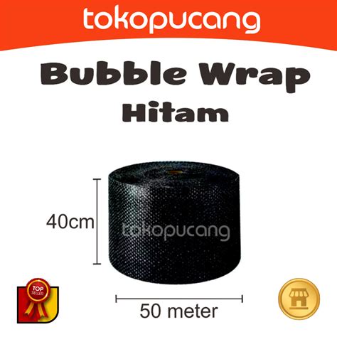 Jual Bubble Wrap 50m X 40cm BLACK HITAM 1 Roll 40 Cm X 50 Meter Gojek