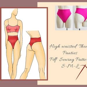 High Waisted Thong Panties Sewing Pattern Lingerie Pattern Swim Wear Bikini Bottom Exotic