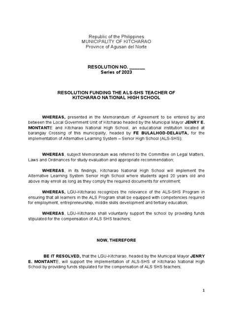 lgu resolution budget
