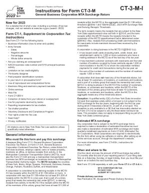 Fillable Online Instructions For Form Ct M General Business