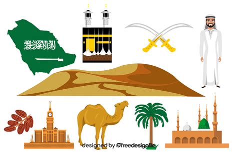 Saudi Arabia Traditional Symbols Vector Free Download