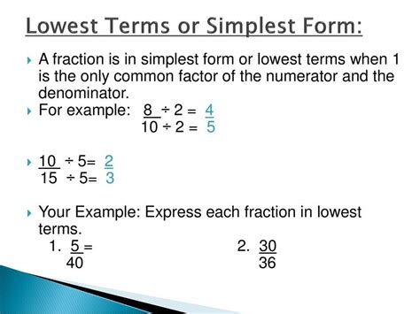 Simplest Form Multiplying Fractions