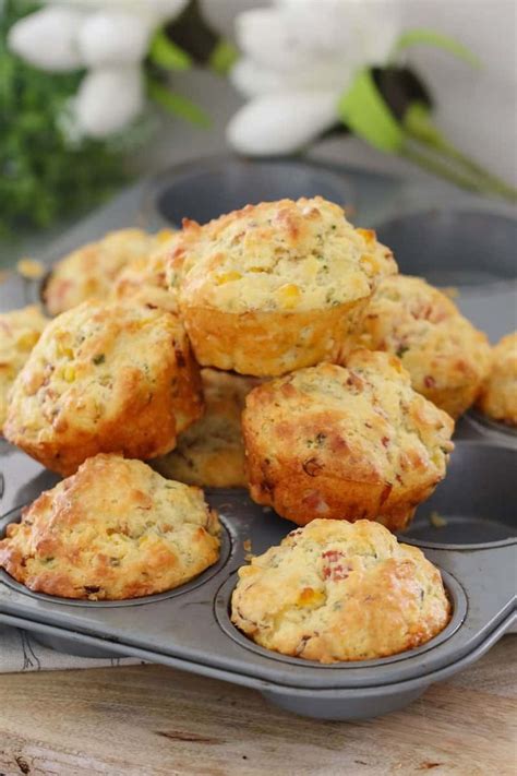 A Super Easy Savoury Muffins Recipe Made With Ham Corn Cheese And