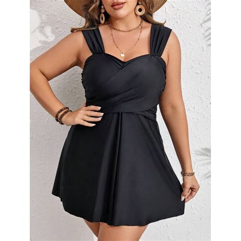 Plus Size Two Piece Swimsuit XL Bikini Set Black Swim Dress Type Shopee Philippines