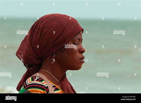 Nigeria Woman On Alpha Beach Near Lagos Stock Photo Alamy