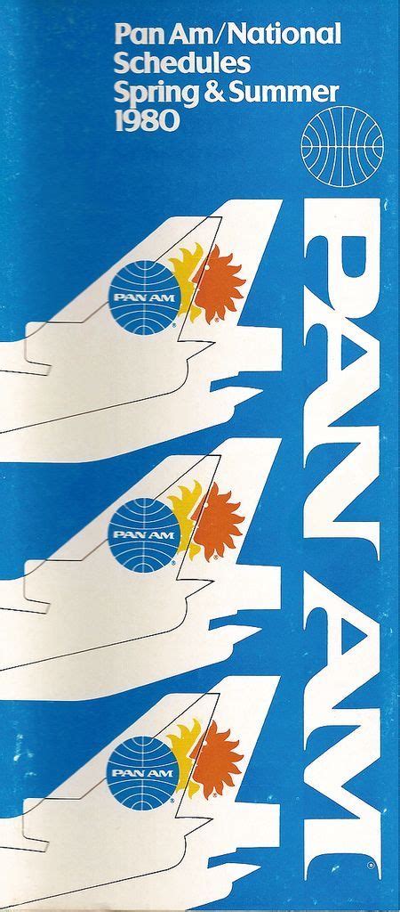 Pan Am National Airlines Timetable Avia O Arte Gr Fica Arte