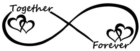 TOGETHER FOREVER INFINTY Vinyl Decal Sticker Car Window Bumper Heart